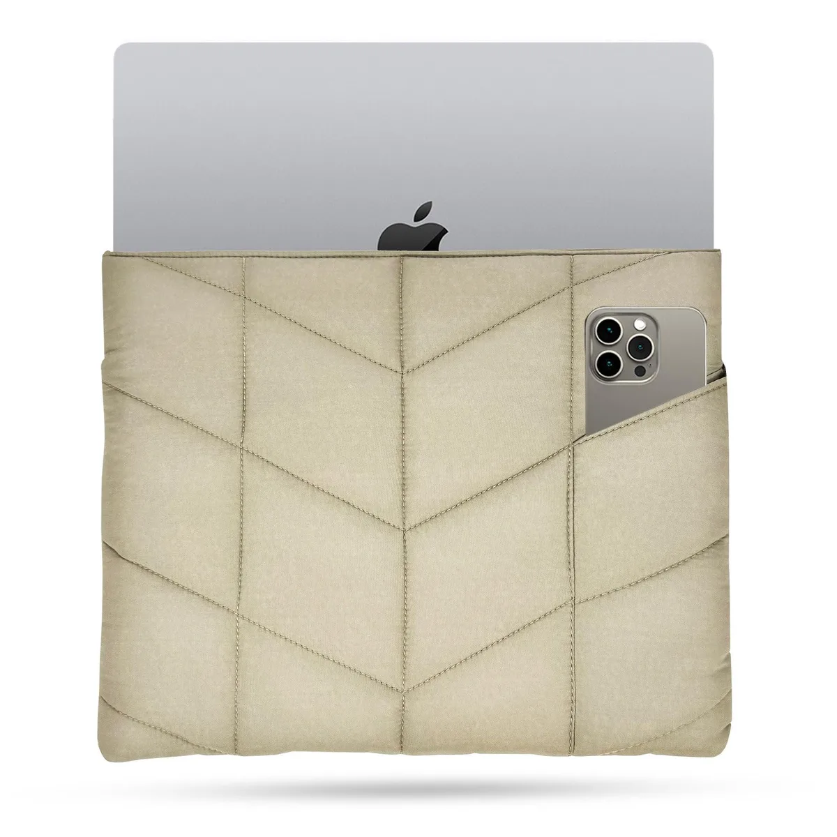 UZBL UZBL Puffy Laptop Sleeve 15-16 inch MacBook Air 15 Pro 16 M3 Diamond Stitched 2 in 1 accessory — product photo