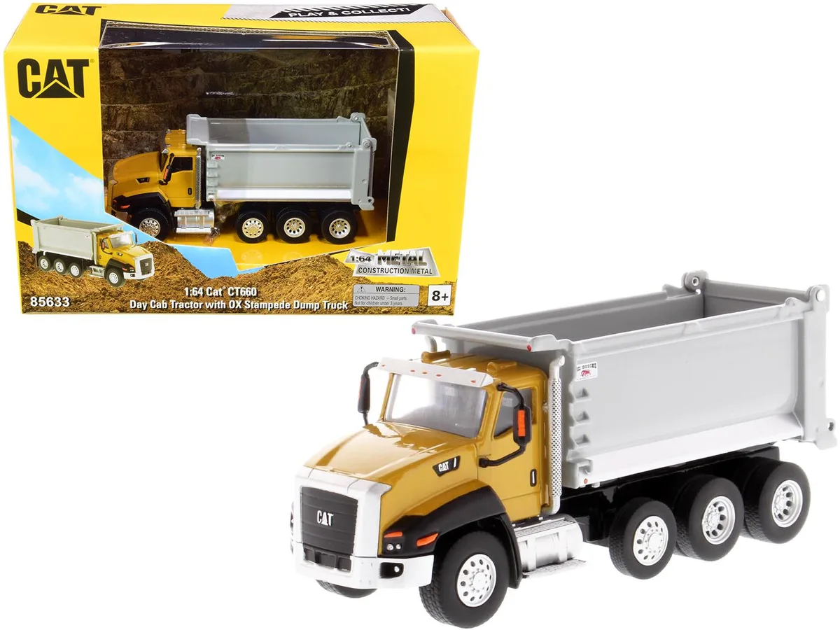 DieCast Masters DieCast Masters CAT CT660 Day Cab Tractor with OX Stampede Dump Truck 1/64 hobby collectible — product photo