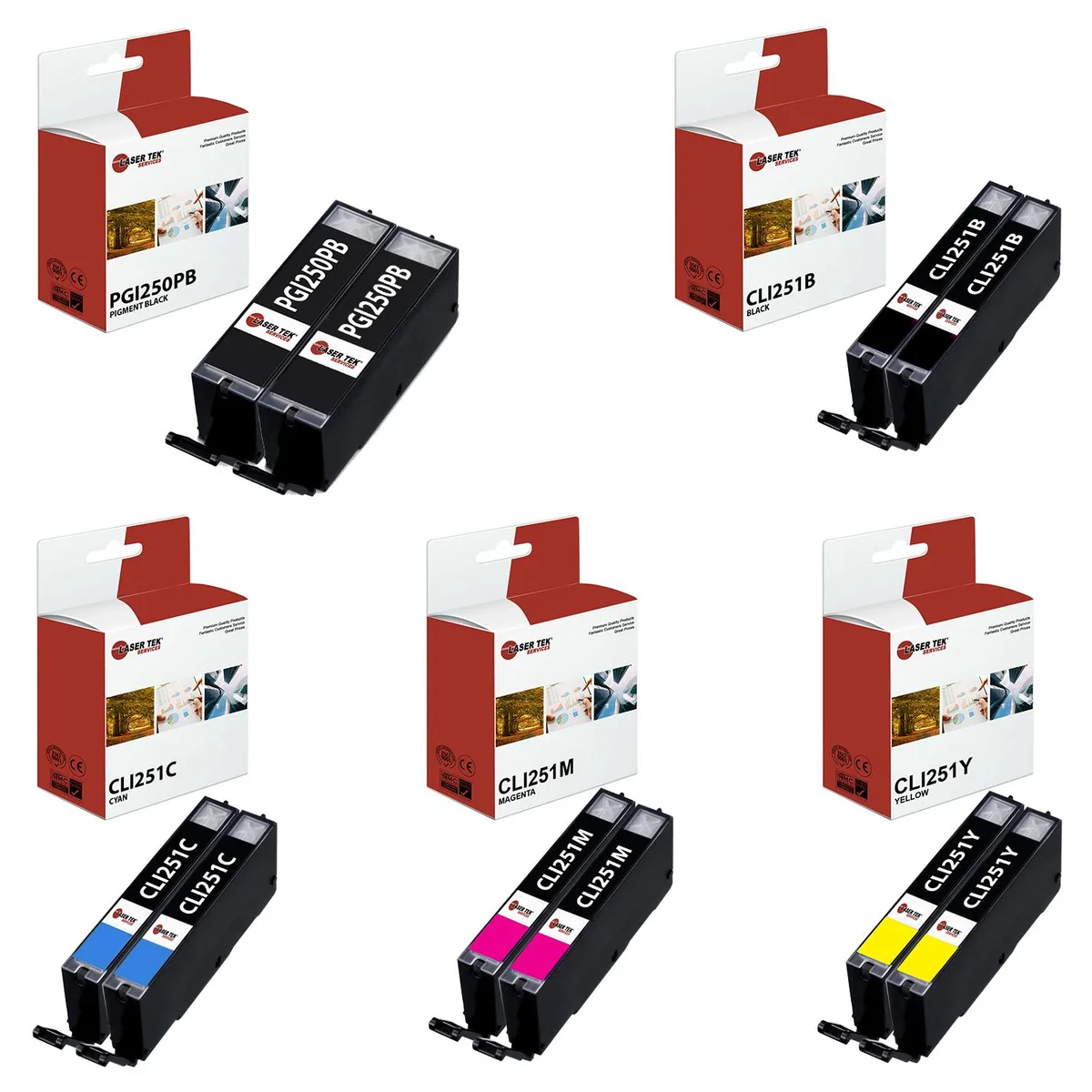Laser Tek Services Laser Tek Services 10 Pack PGI-250 CLI-251 Ink Cartridges — product photo