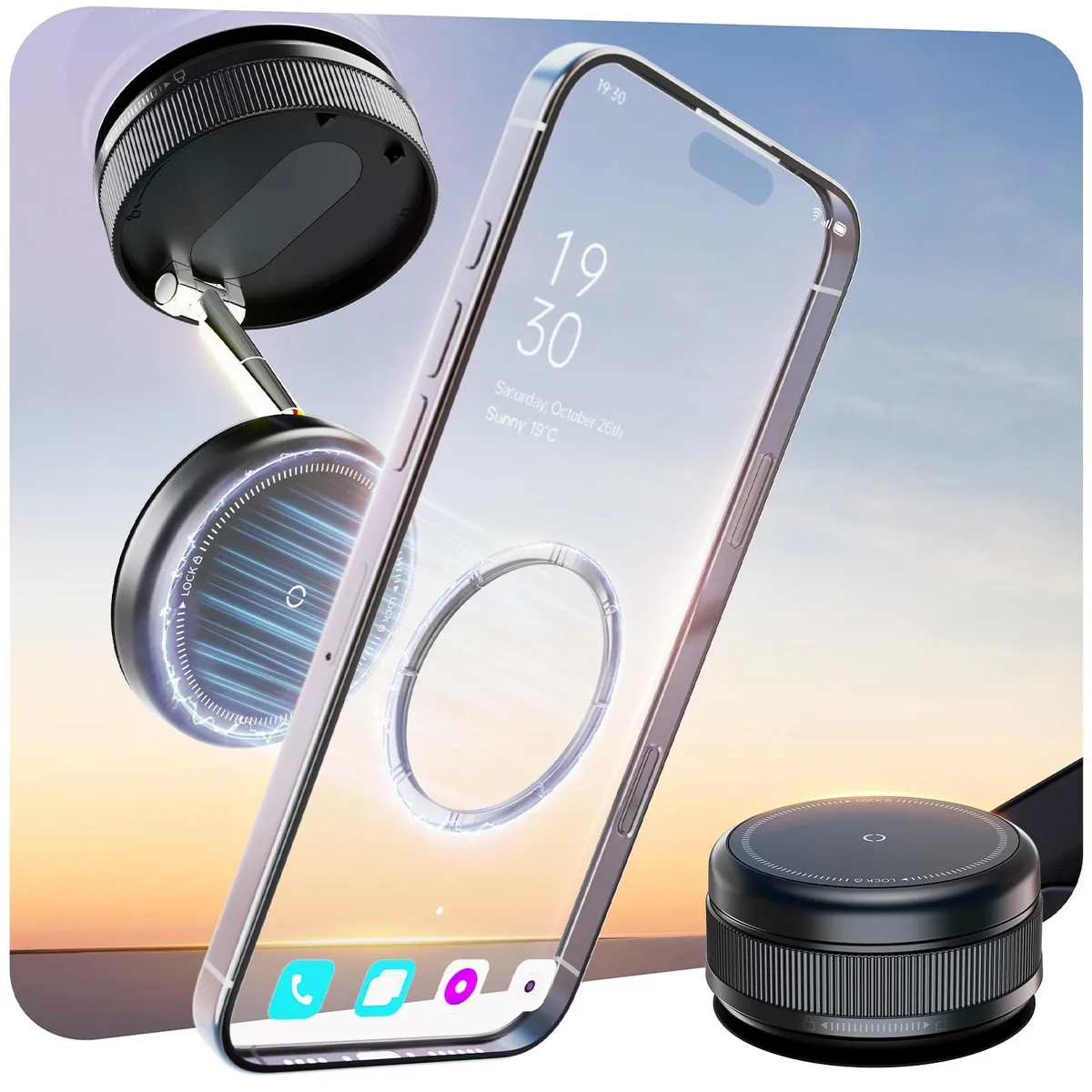  MiiKARE No.1 Vacuum Magnetic Phone Mount 360° 2800gf 96+LBS — product photo