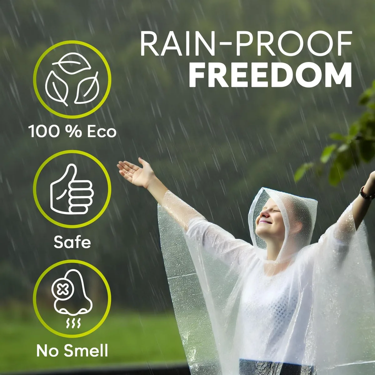 ZENO ZEDIS7339 Blue Polyethylene Poncho Pack of 4 — product photo