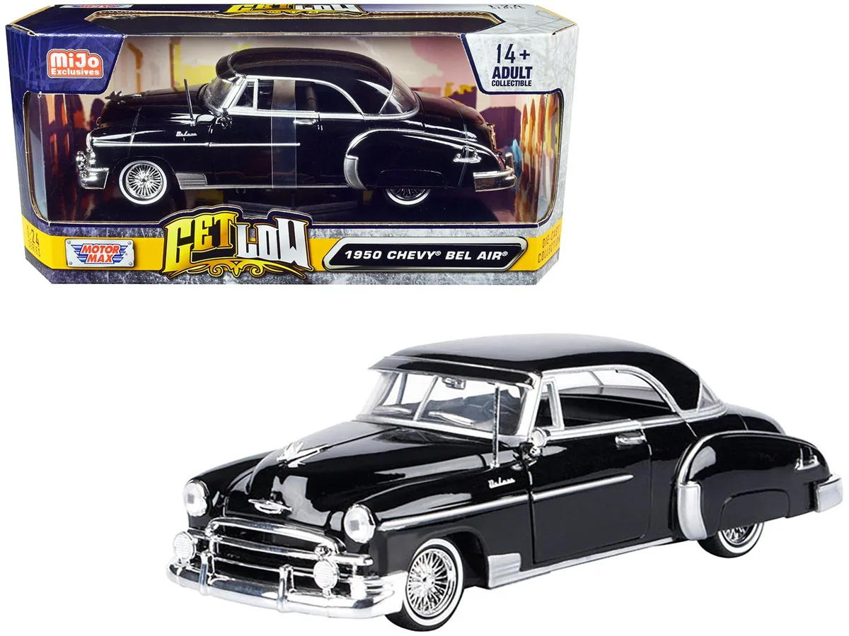 MOTORMAX MOTORMAX 1950 Chevrolet Bel Air Lowrider Black Get Low 1/24 Diecast — product photo