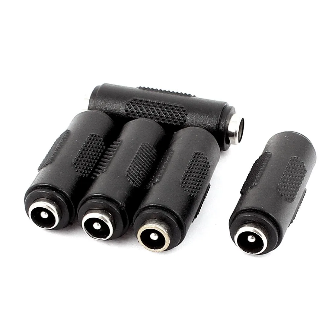 Unique-Bargains Unique-Bargains 5Pcs DC Power Female-Female Adapter 2.1x5.5mm Black — product photo