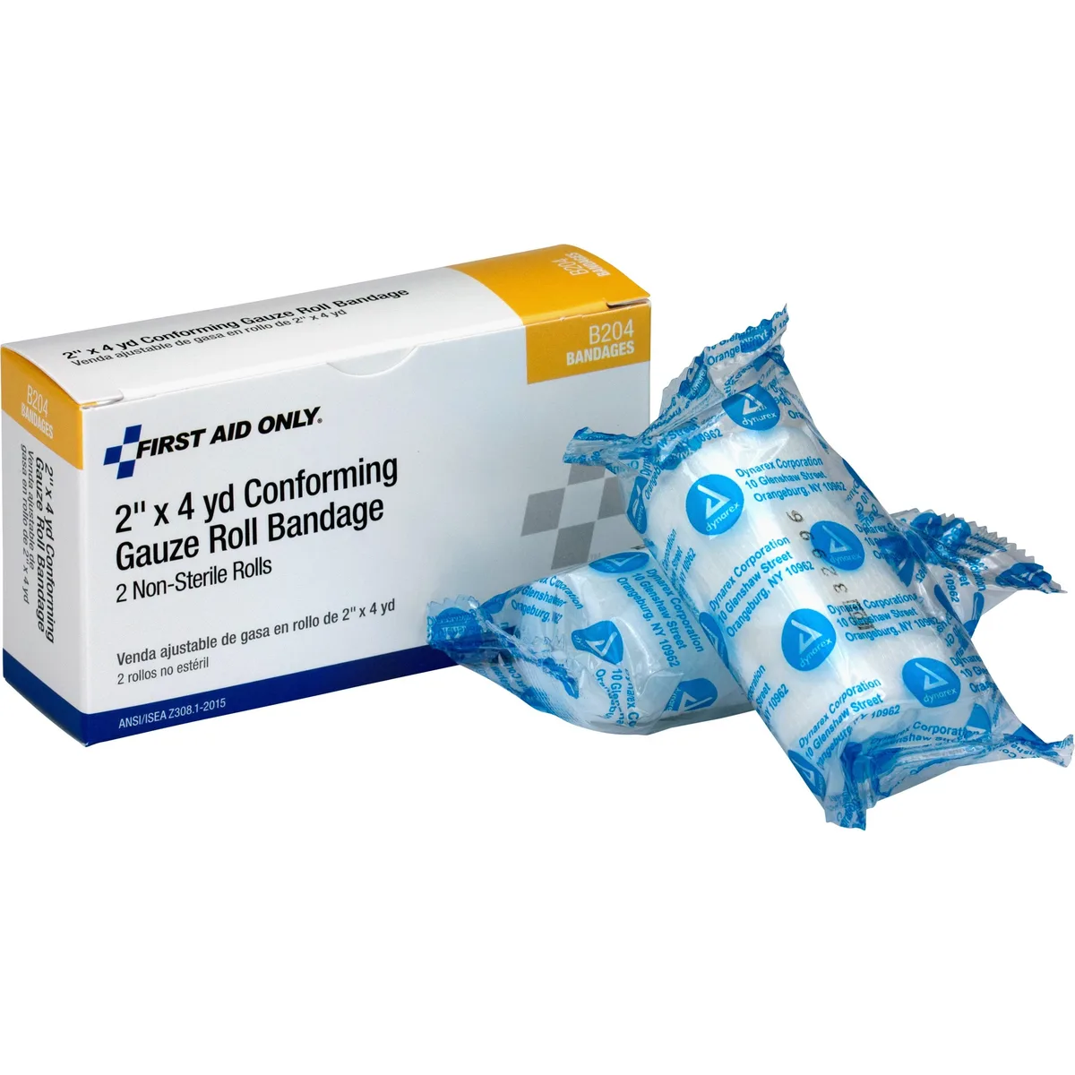 First Aid Only First Aid Only B204 Non-Sterile Conforming Gauze Bandage 2" x 4 yd 2/Box — product photo