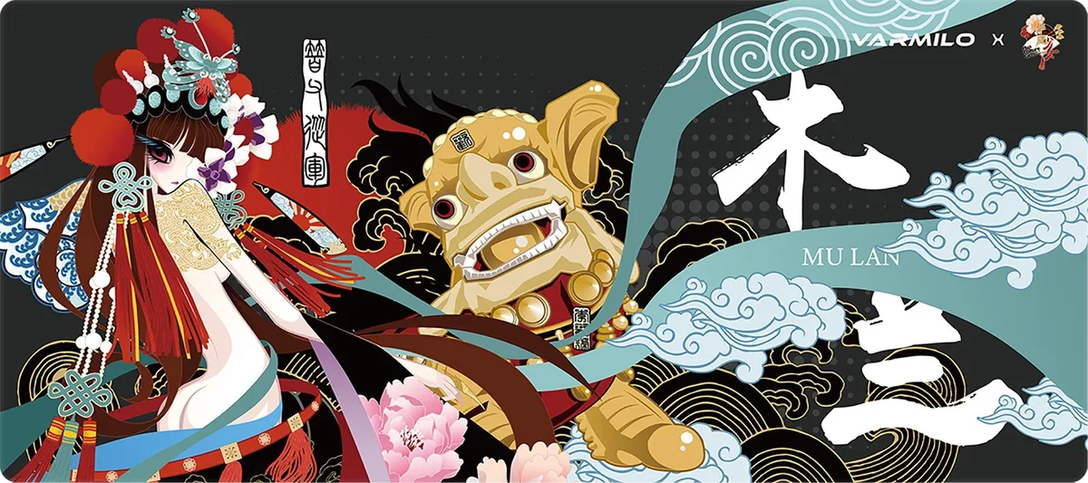 Varmilo Varmilo Mulan Beijing Opera Desk Pad 35.4" x 15.7" Black — product photo