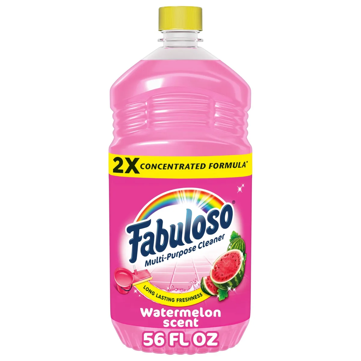 White 56 fl oz bottle of Metra multi-purpose cleaner, watermelon scent, 2X concentrated formula