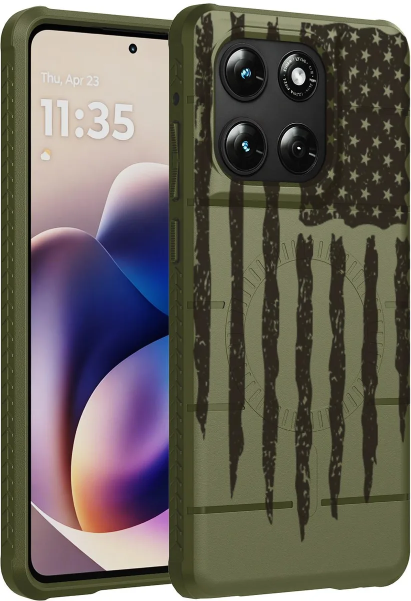 Nakedcellphone Nakedcellphone Flex Case for Moto G Stylus 2026/2025 Army Green USA Flag MagSafe — product photo