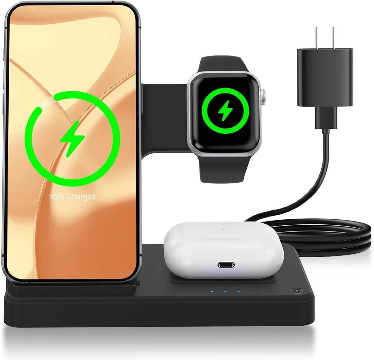  Dynzap W336 3-in-1 Wireless Charger White 7.5W — product photo