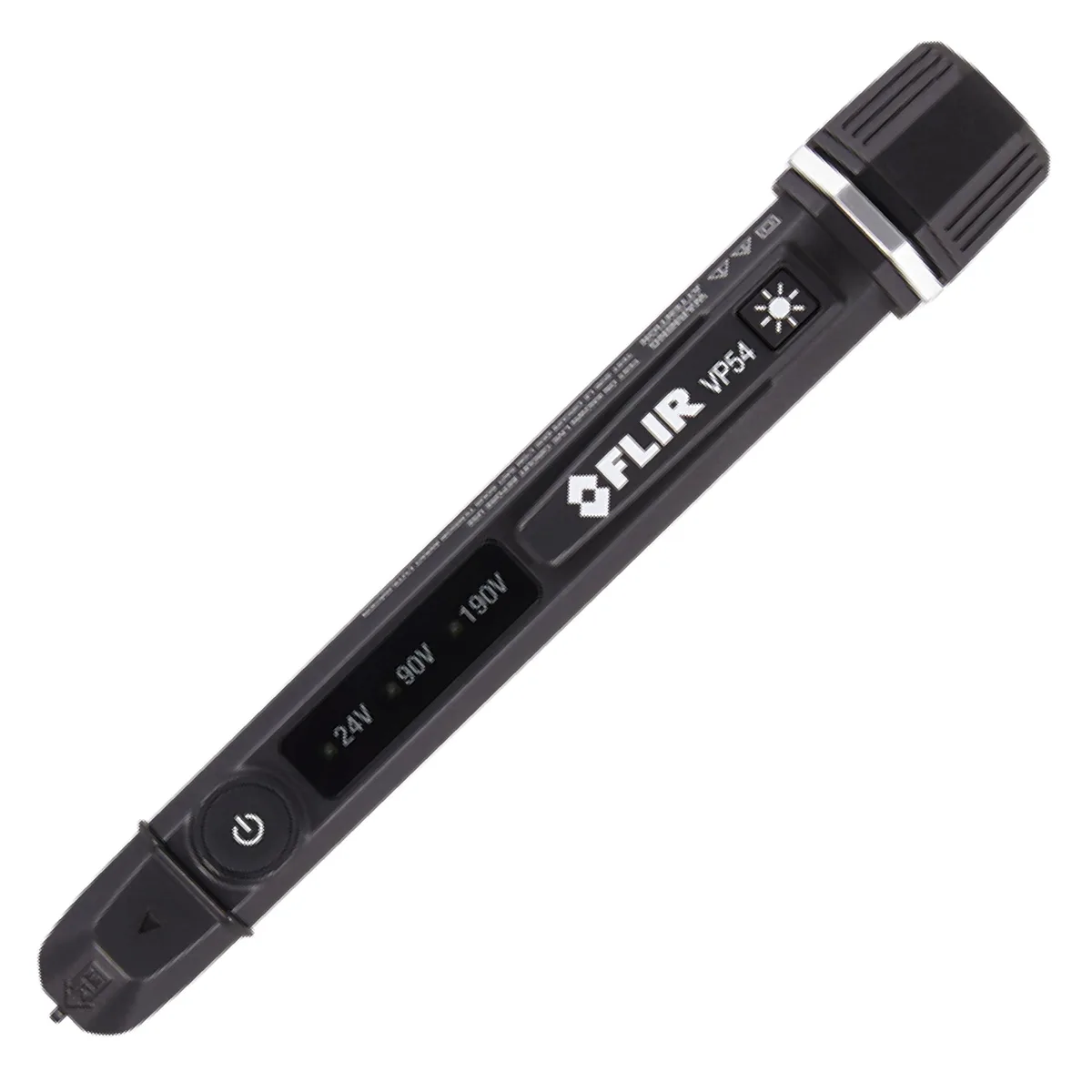Yellow pen-style voltage detector with tip light and pocket clip