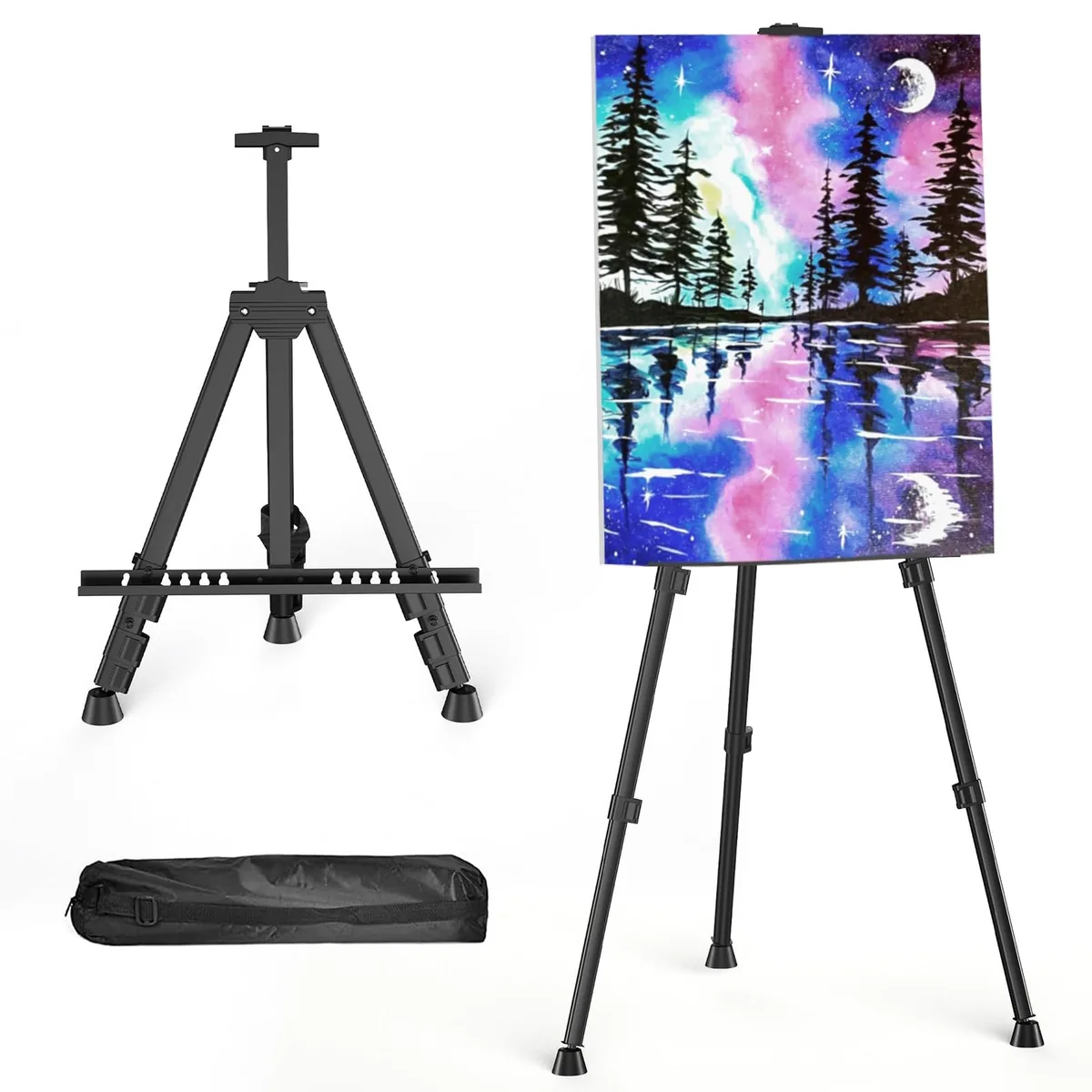  Aredy Heavy easel 66" height adjustable black metal 63 in 39.3 in 17.3 in — product photo