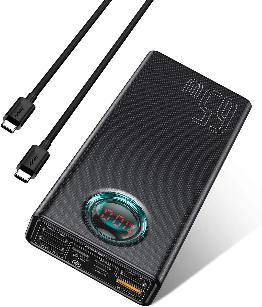 BASEUS BASEUS 30000mAh 65W Power Bank 5-Output LED Display — product photo