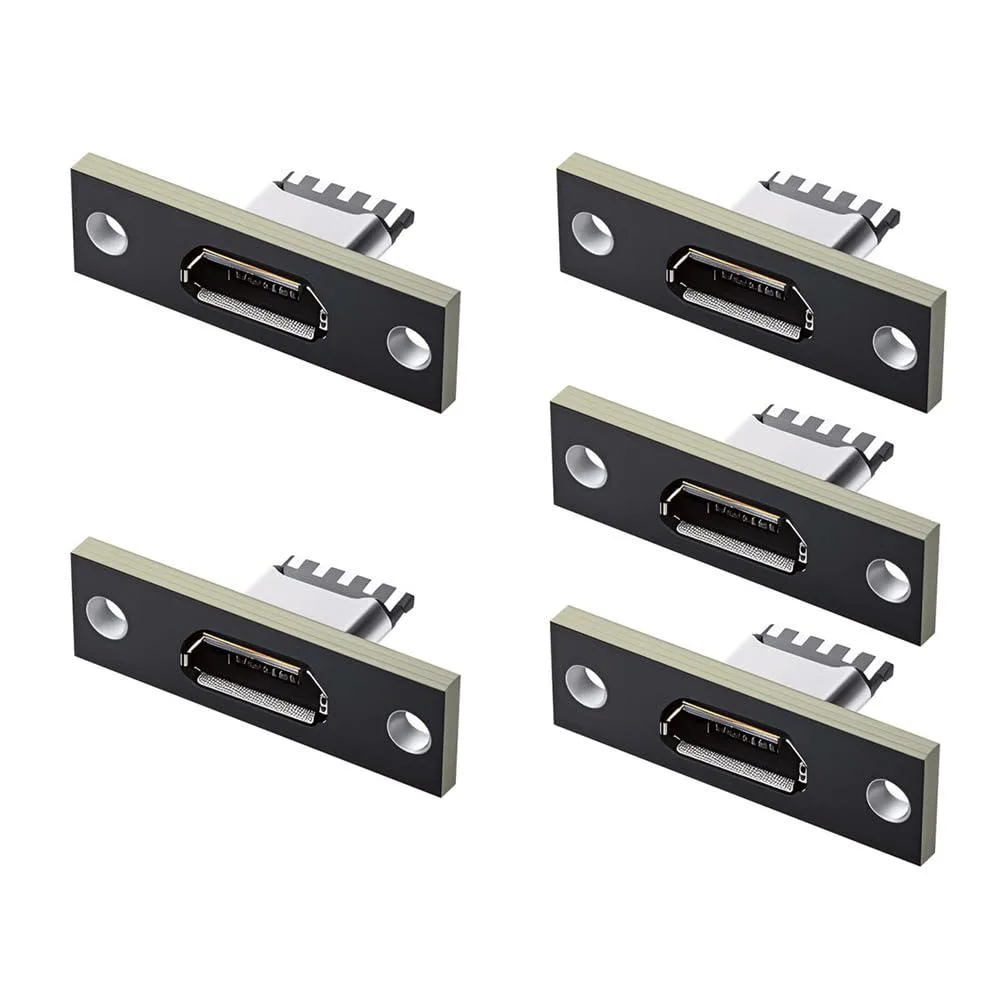 LORDWORLD LORDWORLD Micro-USB 2.0 Female Panel Mount Connector 5pcs — product photo