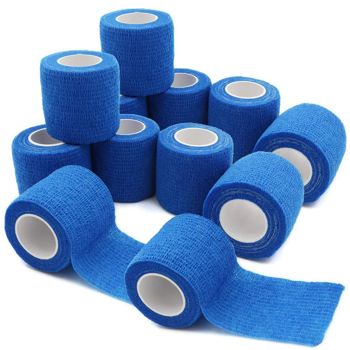 MEDca MEDca Self-Adherent Cohesive Bandage Wrap, Blue 12 Rolls, 2 in x 5 Yards First Aid — product photo
