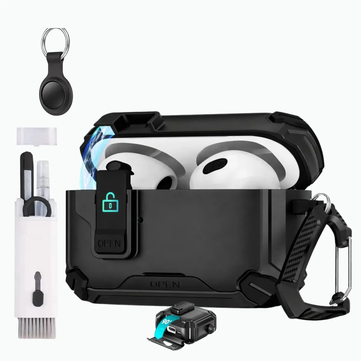Adafruit Adafruit AirPods 3rd Gen Case Bundle with AirTag Holder &amp; Cleaning Kit — product photo