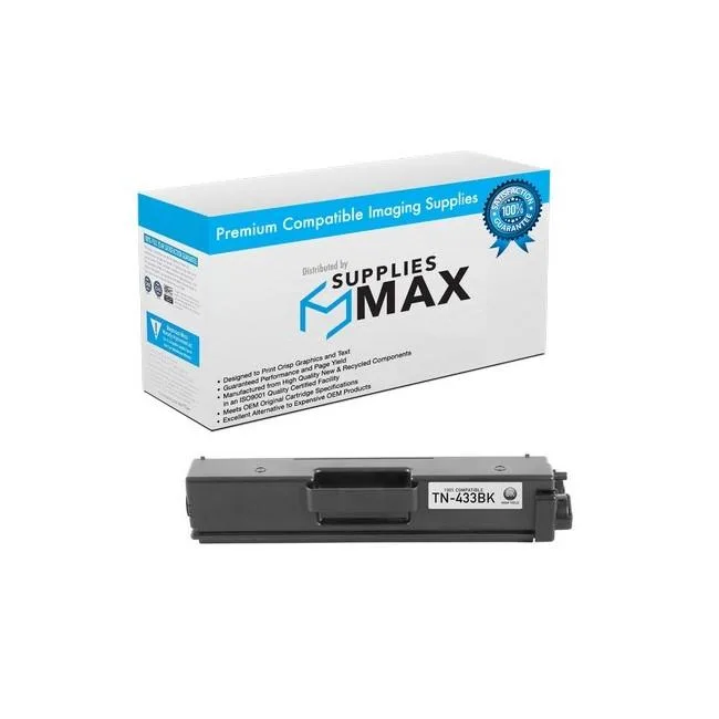 SuppliesMax SuppliesMax TN-433BK Black High Yield Toner Cartridge 4500 Pages — product photo