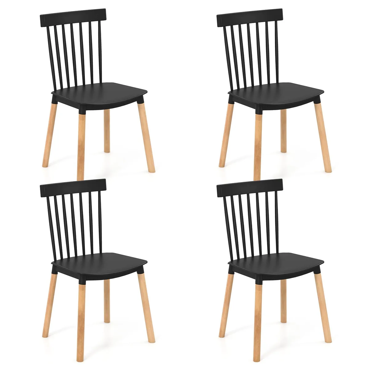 SlickBlue SlickBlue Windsor Dining Chairs Set of 4 Black — product photo