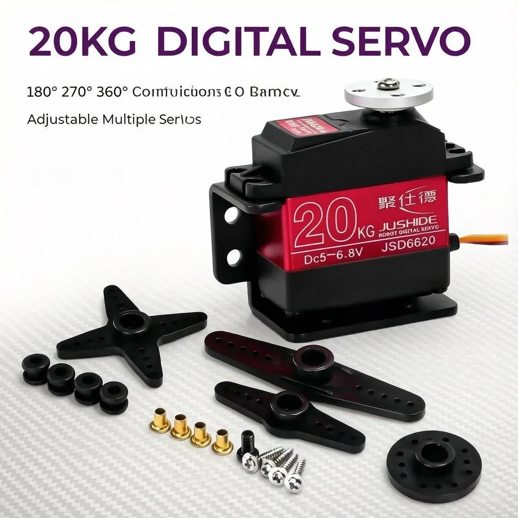 JUSHIDE JUSHIDE JS6620 IP66 Waterproof Digital RC Servo Motor 20KG 180° — product photo