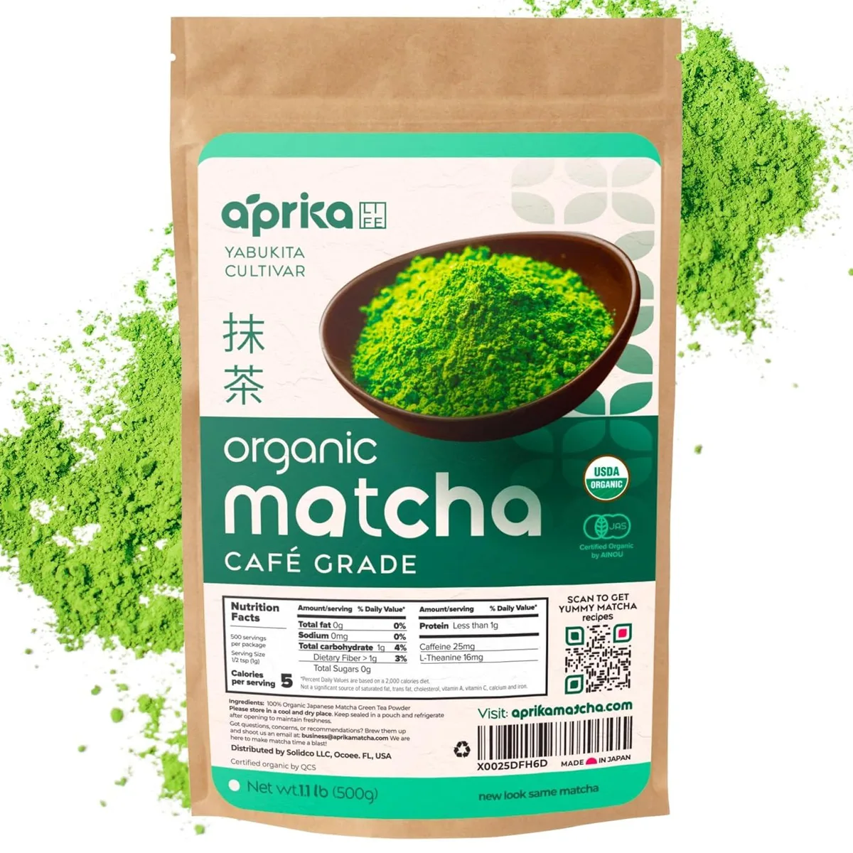 Aprika Life Aprika Life Organic Matcha Green Tea Powder 1.1 lbs (500g) — product photo