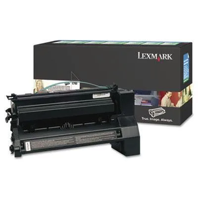 Lexmark C782 black toner cartridge in rectangular box