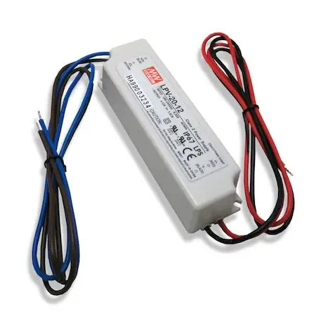 Small rectangular black plastic LED driver unit