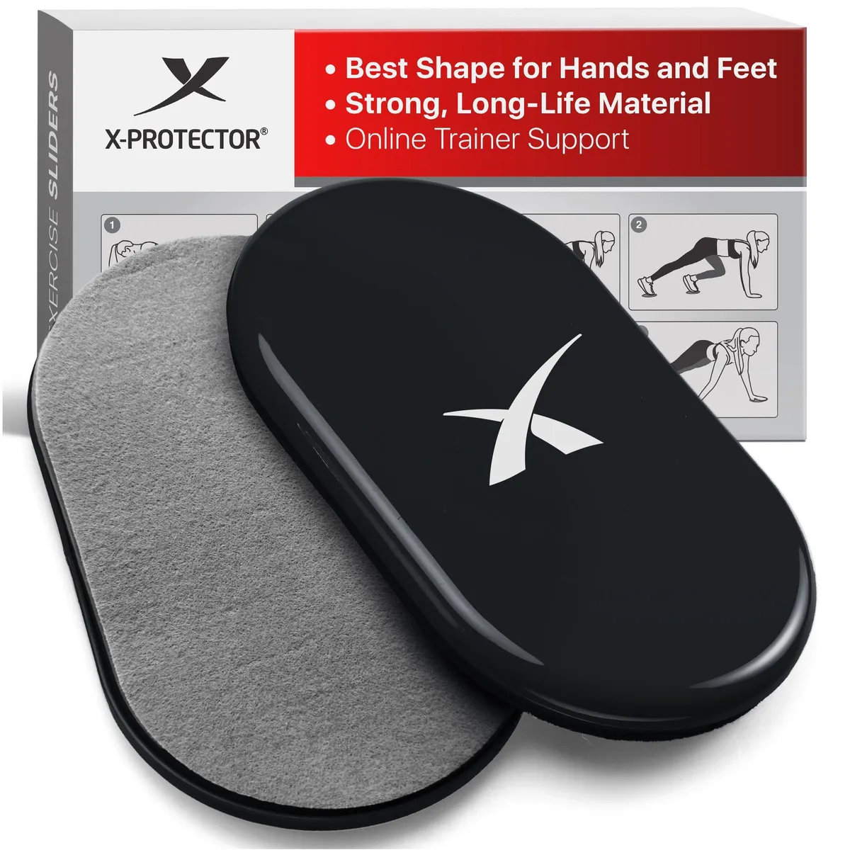  Baldwin AL-317 Core Sliders 2 PCS Double-Sided Exercise Gliders Black &amp; Grey — product photo