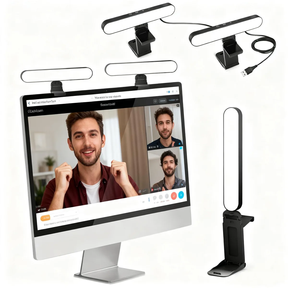 UBeesize UB-F663ZBK Video Conference Lighting 2-Pack with Stands — product photo