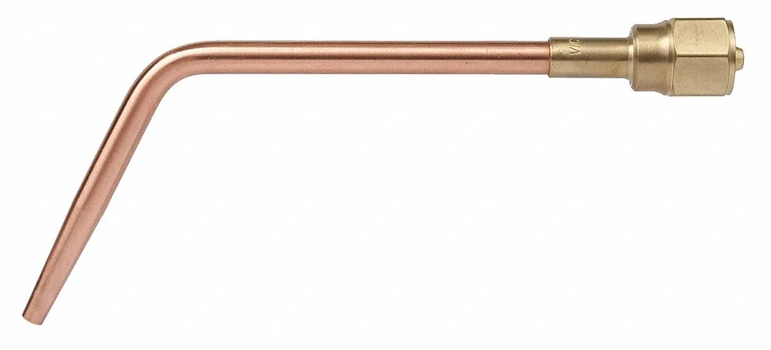 Two brass welding nozzles size six for acetylene torches