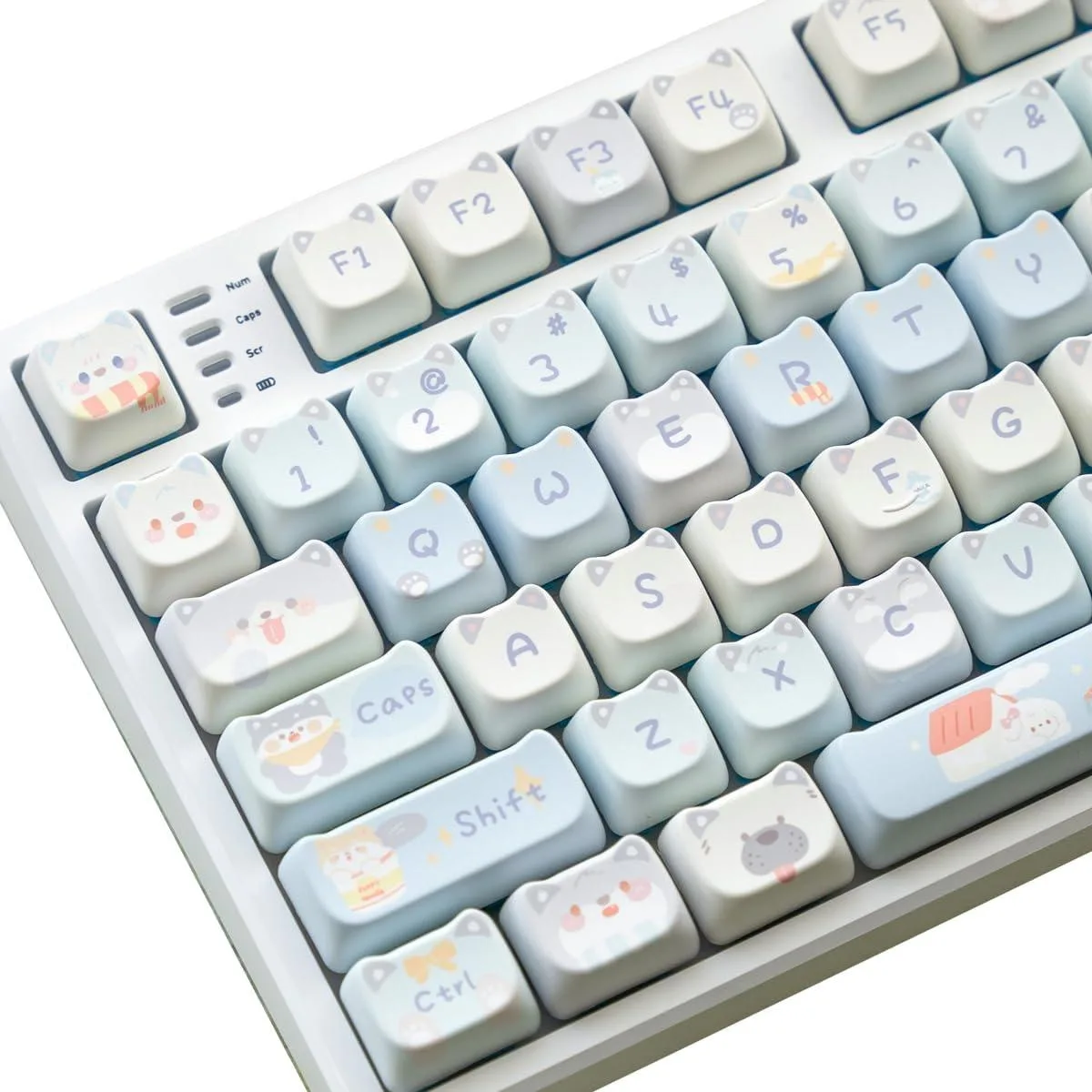 BFKK BFKK Mao Height Cat Shape PBT Keycap Set 142 Keys Blue — product photo