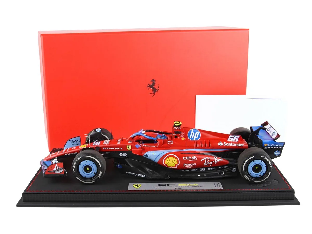 BBR BBR Ferrari SF-24 #55 Carlos Sainz Miami GP 2024 Limited Edition 96 pieces 1/18 Diecast — product photo