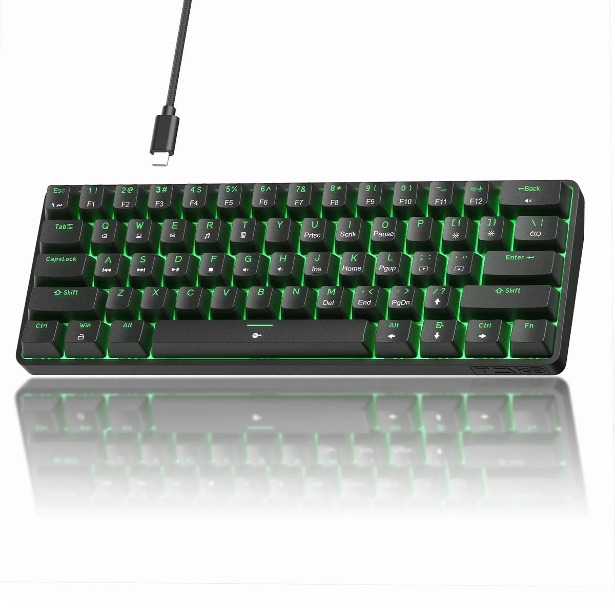  Redragon 60% Mechanical Gaming Keyboard Red Linear Switch 61 Keys Wired Black — product photo