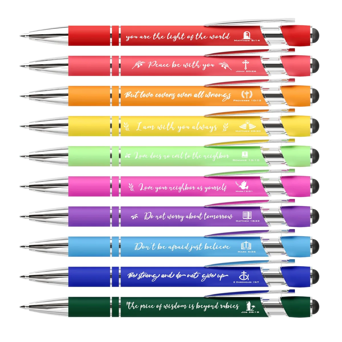 Logitech Blue Leather Retractable Pen 10-Pack MJB25001 — product photo