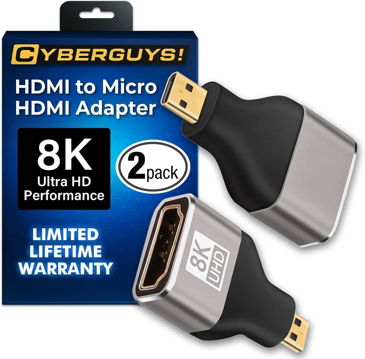 Boxwave Boxwave Micro HDMI to HDMI Adapter 2-Pack 8K@60Hz Gold-Plated audio adapter — product photo