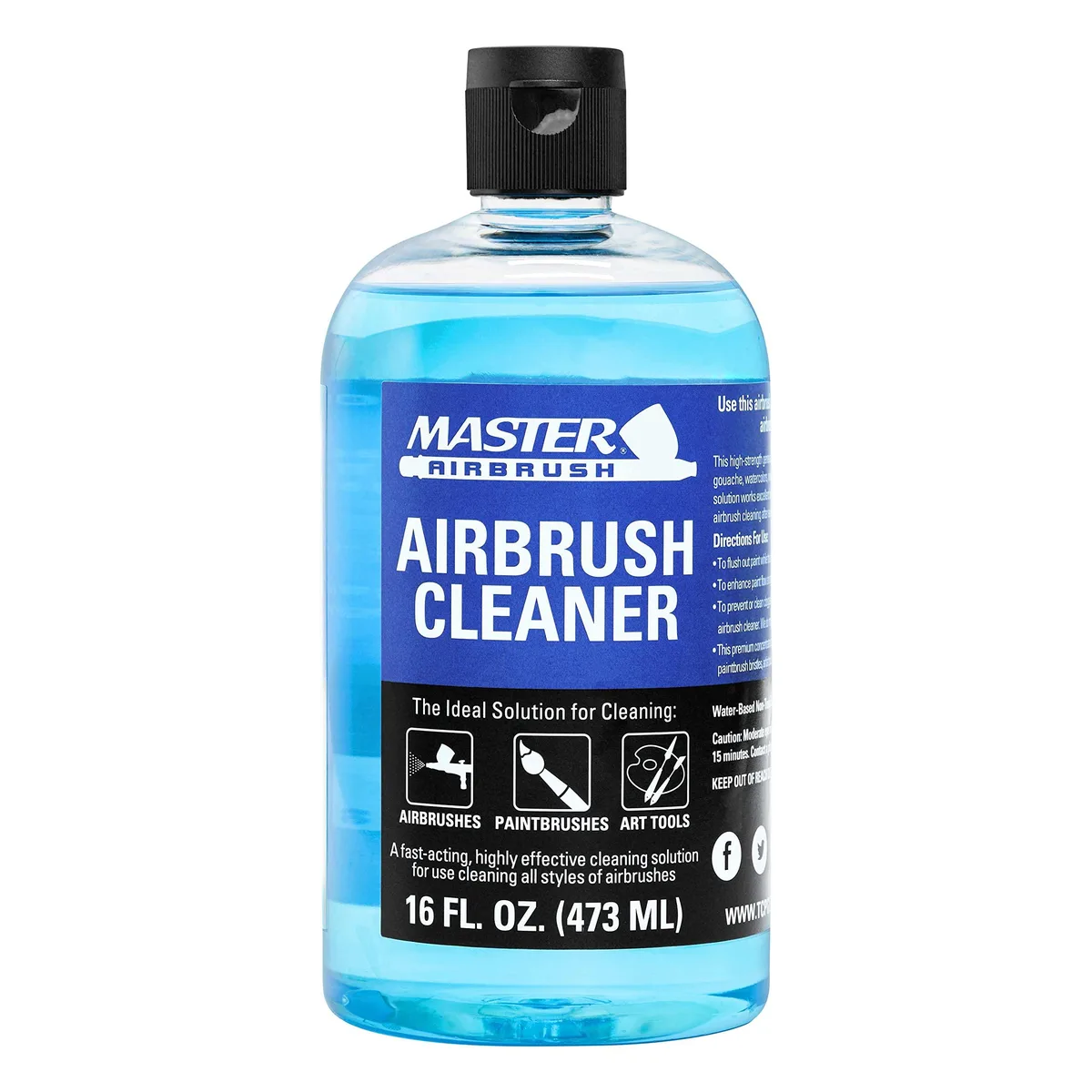 16 oz clear bottle of Metra airbrush cleaner liquid