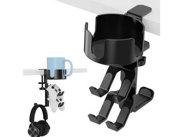 LORDWORLD LORDWORLD 360° Rotating Controller Headphone Holder with 3.8" Cup Holder — product photo