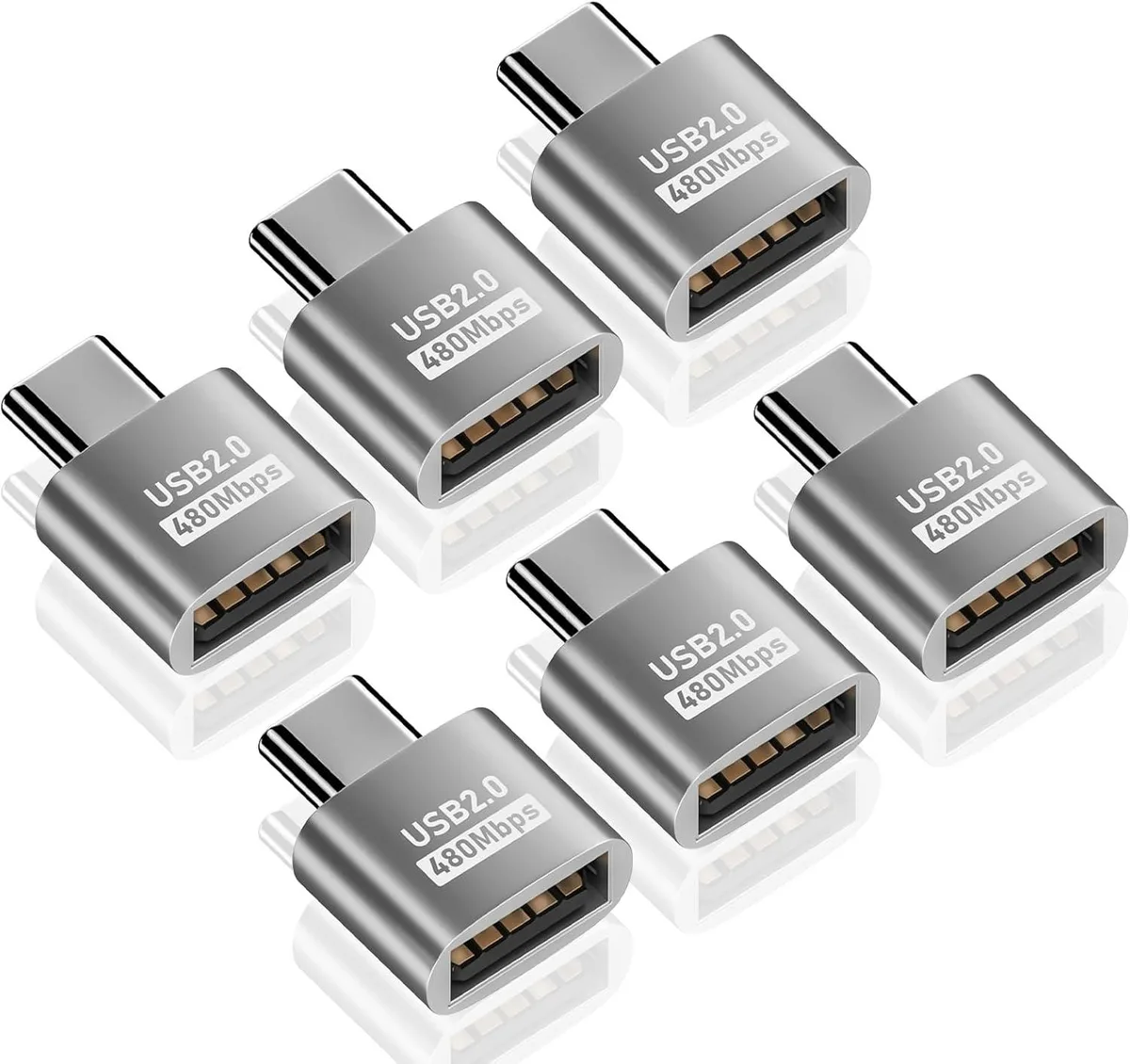 BUCIER BUCIER USB C to USB Adapter 480Mbps 4 Pack Silver — product photo