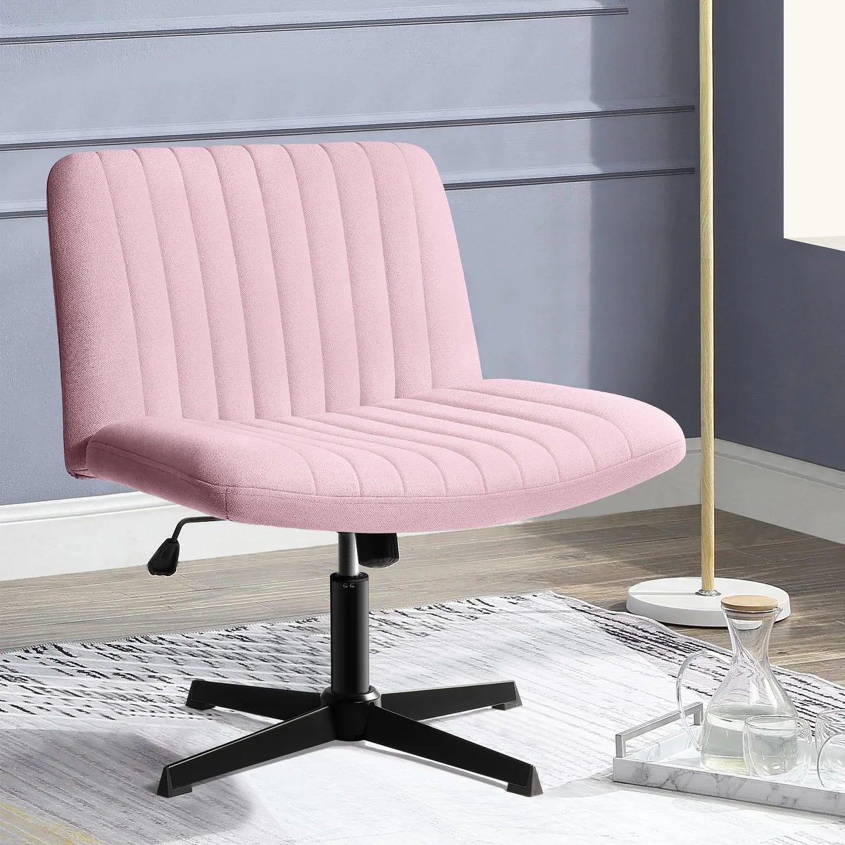 Vitesse Vitesse Armless Swivel Chair Pink 360° 108°-130° Tilt 15 min Assembly — product photo
