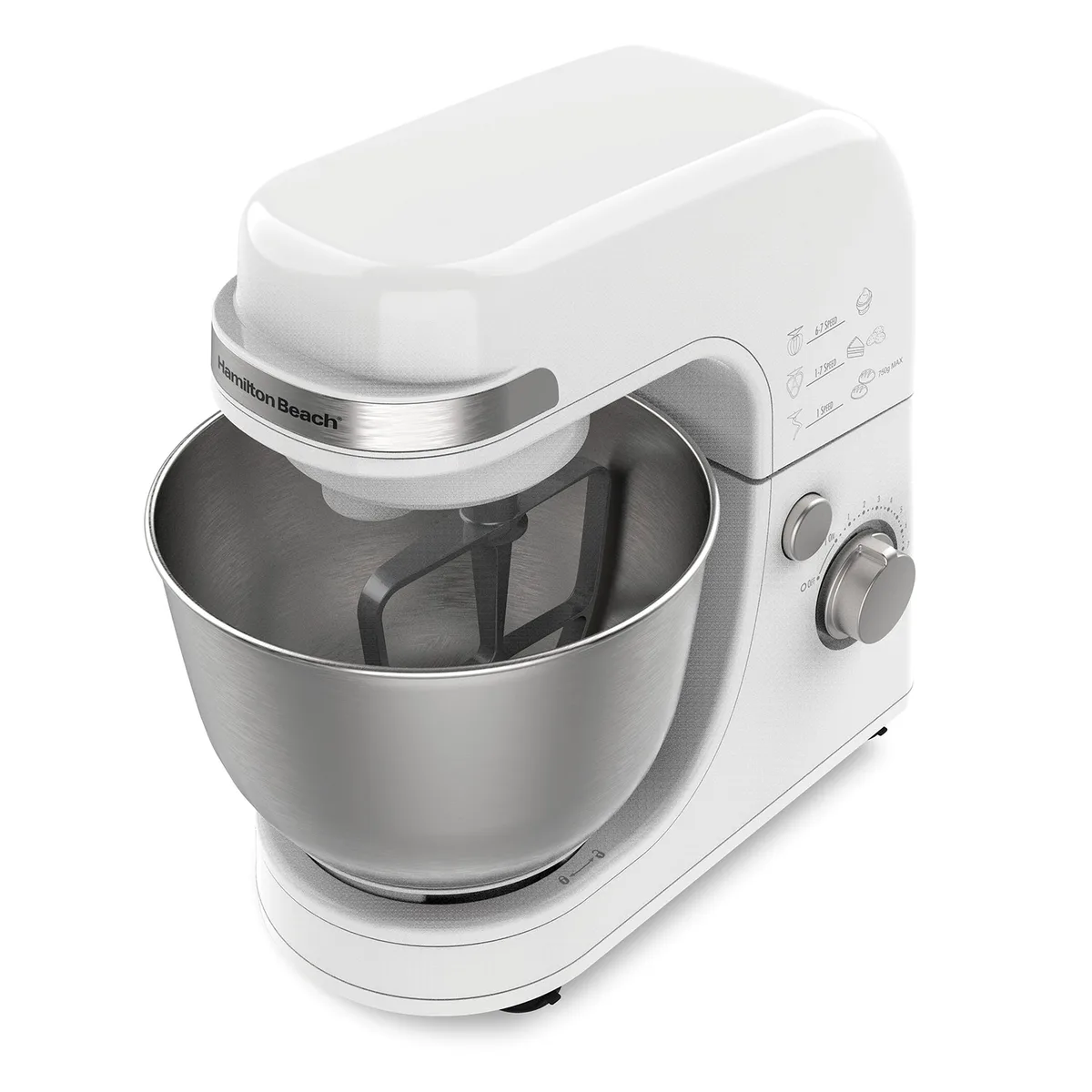Hamilton Beach Hamilton Beach 63388 Stand Mixer 7 Speeds 4 Quart White — product photo