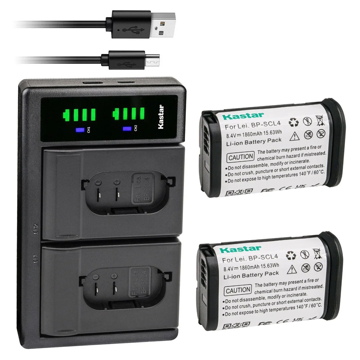 Kastar Kastar BP-SCL4 2-Pack Battery &amp; LTD2 USB Charger — product photo