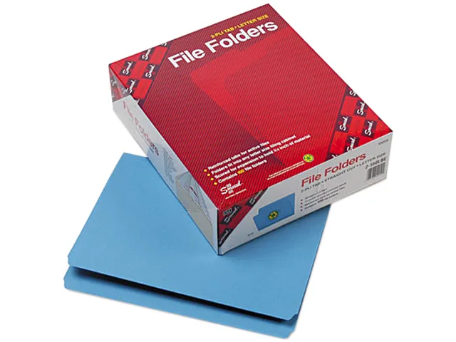Smead Smead 12010 File Folders, Letter, Blue, 11 pt, 100/Box — product photo