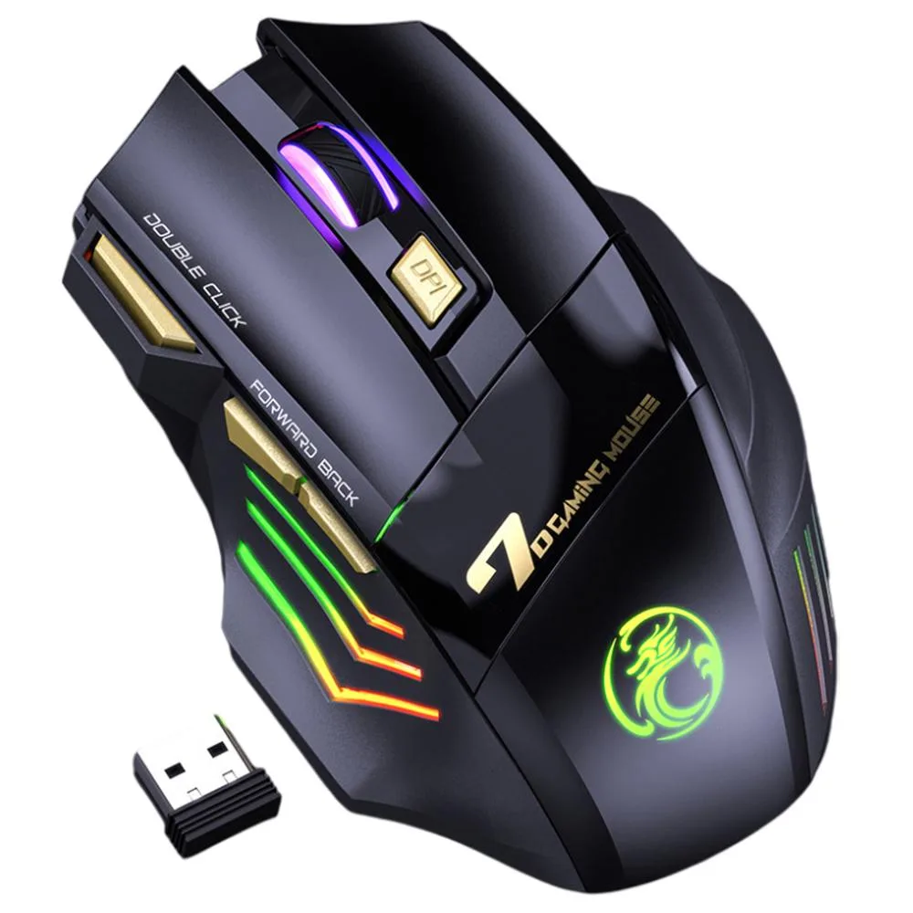 Hitoor Hitoor Wireless Gaming Mouse Black 7 Buttons 3200 DPI RGB — product photo