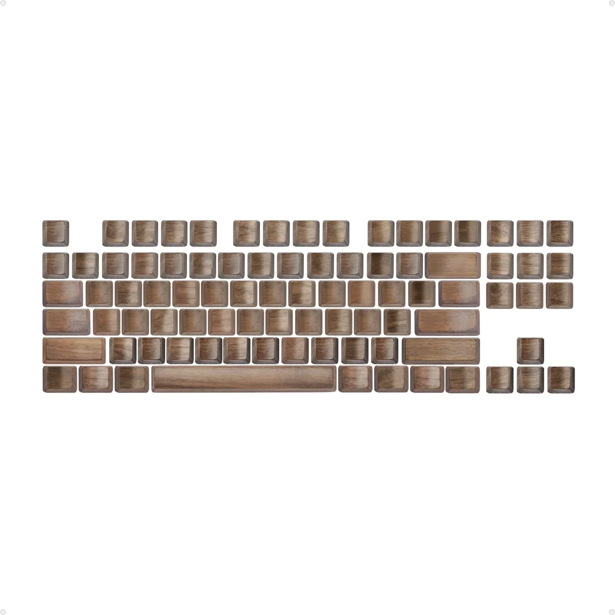 Loha Custom Loha Custom LHC-BWW-KC-80SET-87K Black Walnut Wood Keycaps 80% 87-Key OEM Profile MX-Style — product photo