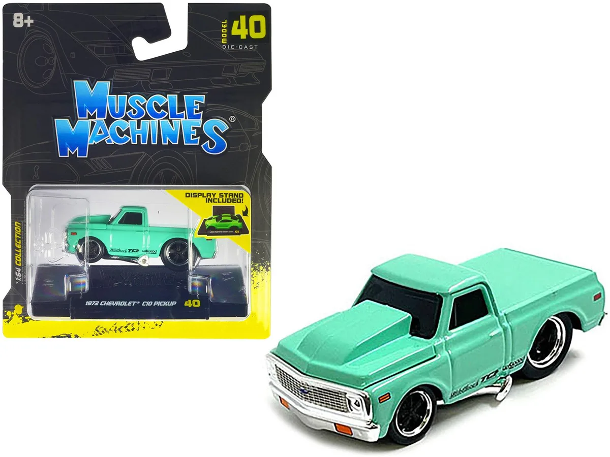 Muscle Machines Muscle Machines 1972 Chevrolet C10 Pickup Truck Light Green 1/64 Diecast Hobby Collectible — product photo