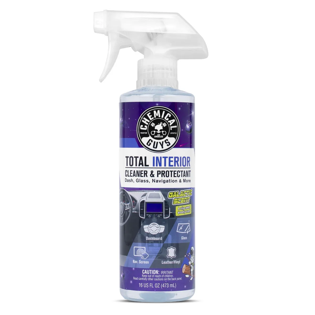 Blue 16 oz spray bottle for car interior cleaning