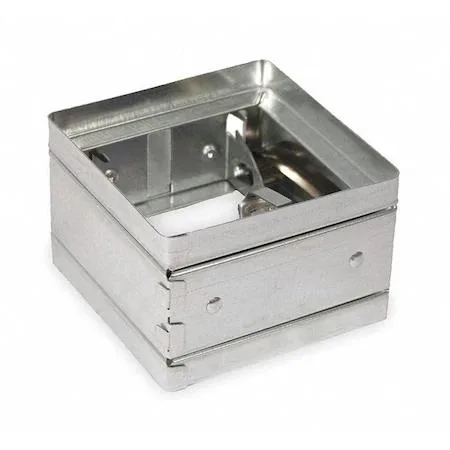 Square galvanised steel fire damper 13-3/4 inches wide