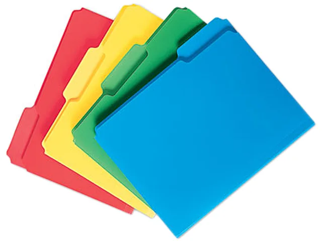 Smead Smead 10500 file folder, waterproof poly, 1/3 cut top tab, letter, assorted, 24/box — product photo