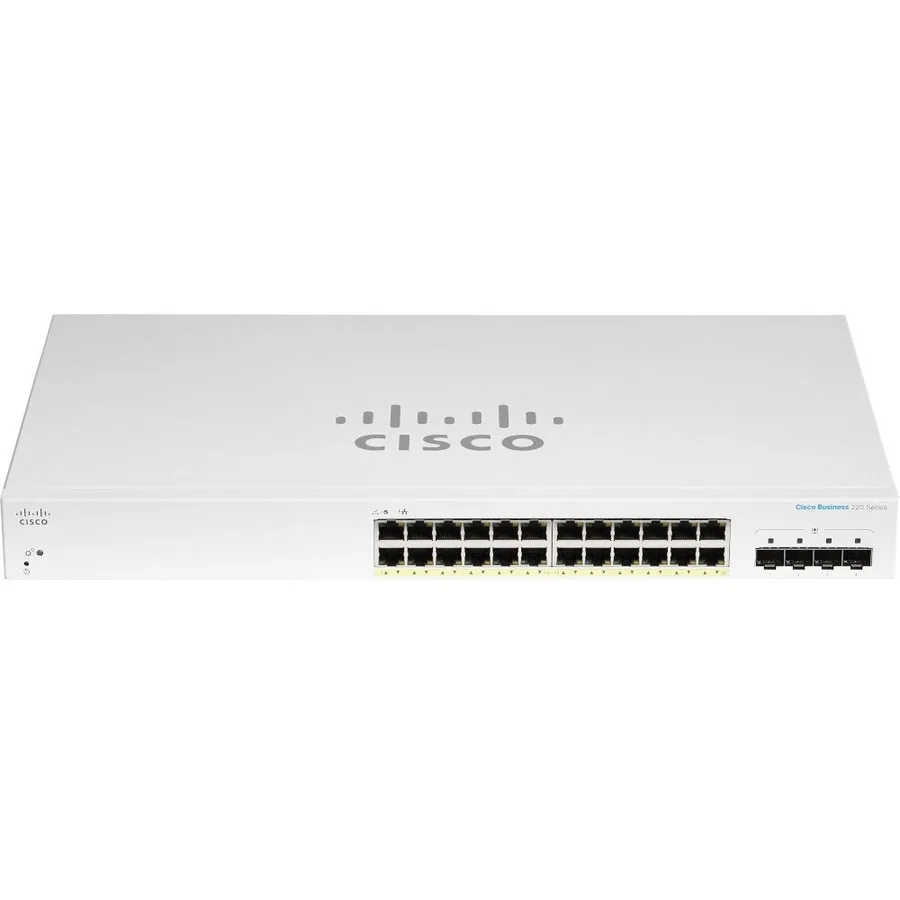 Cisco Systems, Inc. Cisco Systems, Inc. CBS220-24P-4X-NA network switch 24 PoE+ ports 4 10G SFP+ 195 W — product photo