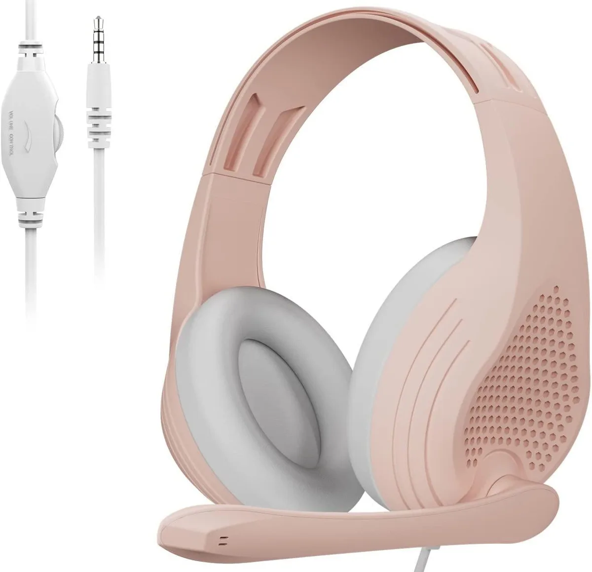Anivia(China) Anivia(China) Gaming Headset Pink Wired 3.5mm 40mm 95° Mic 3.0m Cable — product photo