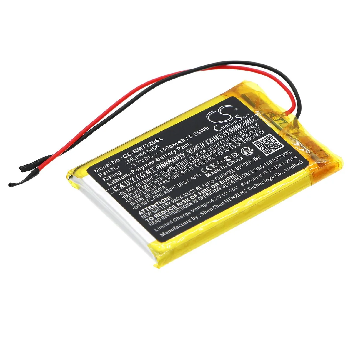 Cameron &amp; Co Cameron &amp; Co DS-CS-RMT720SL 3.7V 1.5Ah Li-Polymer GPS Battery — product photo