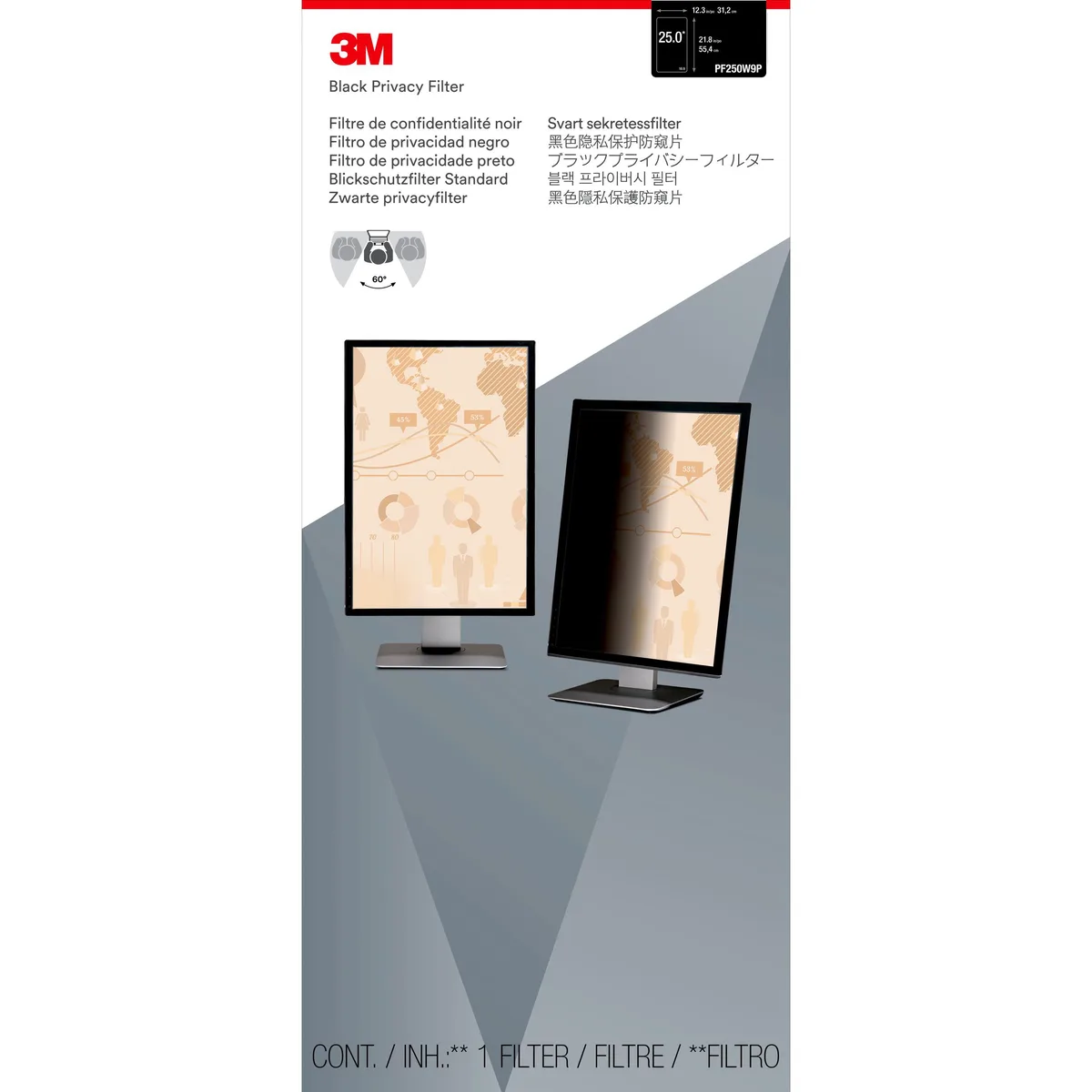 3M 3M PF250W9P 25" Widescreen Privacy Filter ssd accessory — product photo