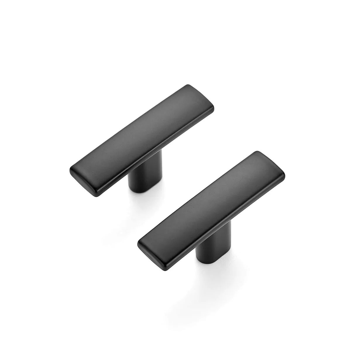 Ten matte black zinc alloy bar pulls with 96 mm hole spacing